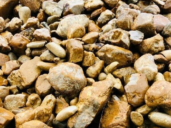 Peach colored large bull rock