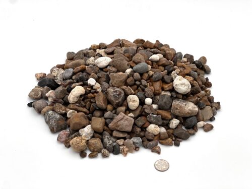 Small multicolored river rock for landscaping