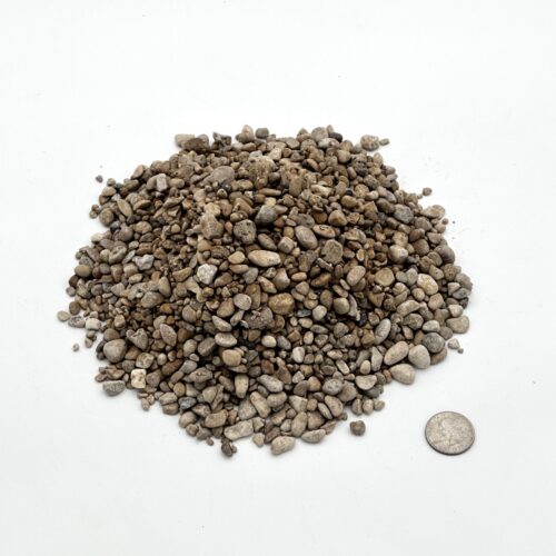 Small tan pea gravel for landscaping