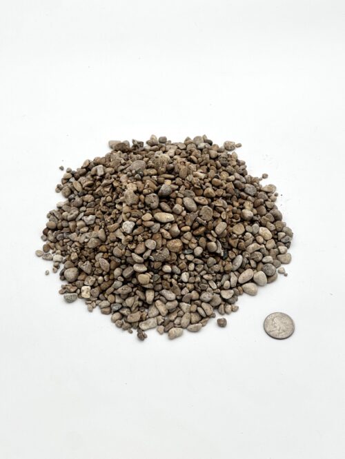 Small tan pea gravel for landscaping
