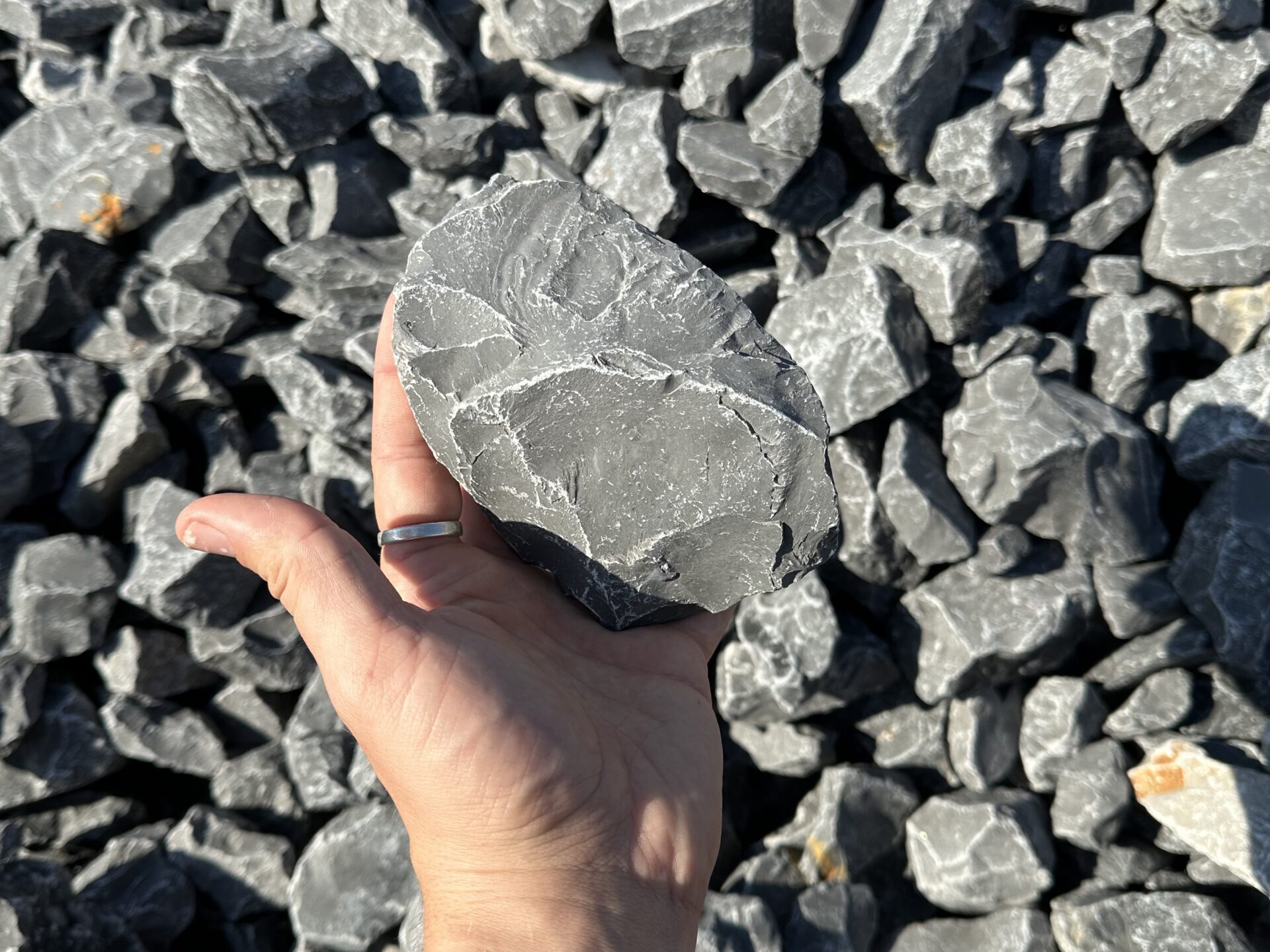 large hand-sized angular stones